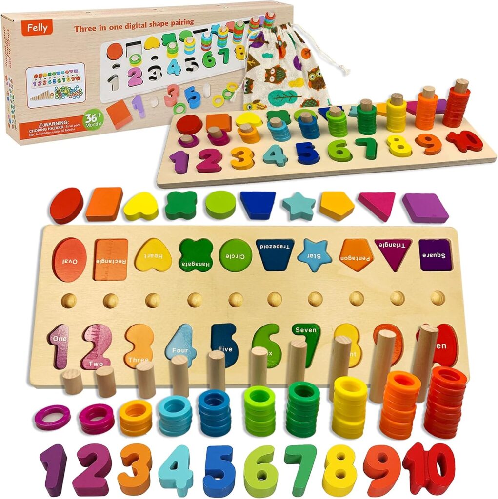 Felly Juguetes Montessori Niños, 2 in 1 Juego Educativos