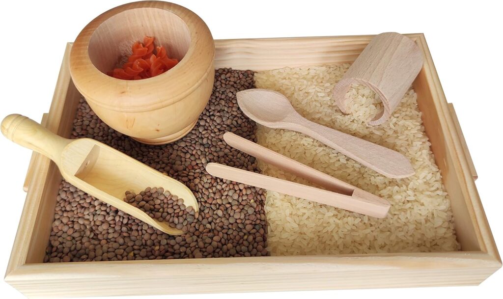 GERILEO Juego de Accesorios de Cocina de Madera - Trasvases Montessori