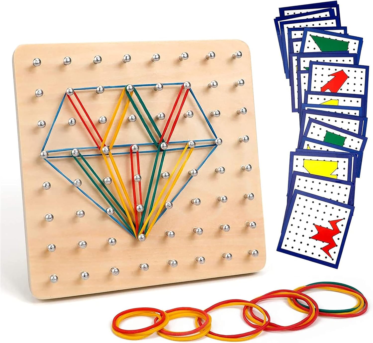 Homealexa Geoboard - Juguete de Madera - Formas Geométricas 2D