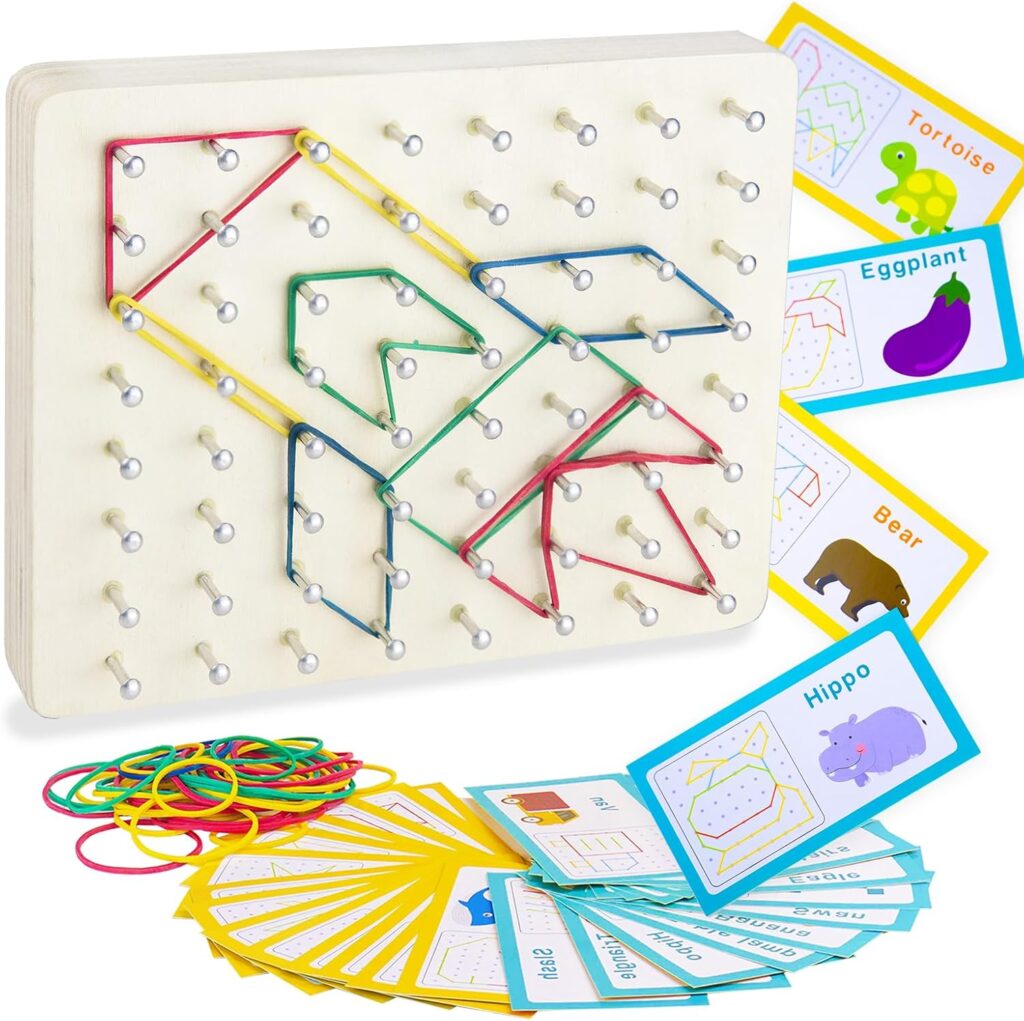 VingaHouse Geoboard de Madera - Geometría Montessori